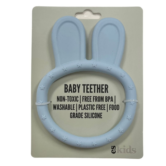 ES Kids | Silcone Bunny Teether - Light Blue