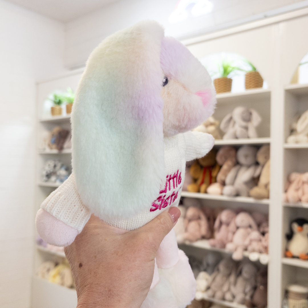 Little Sister Bunny & Jumper - Rainbow 25cm