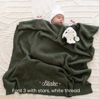 Snuggle Hunny - Personalised Knit Blanket | Olive