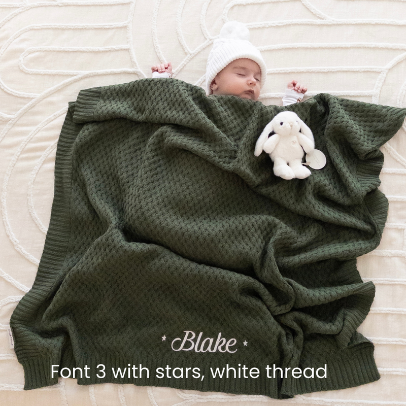Snuggle Hunny Personalised Baby Blanket | Olive