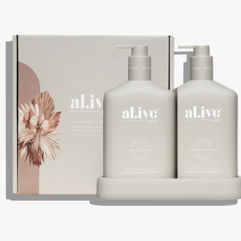 Al.ive | Wash & Lotion Duo + Tray - Sea Cotton & Coconut