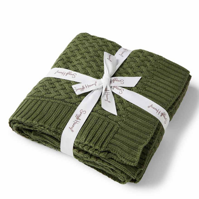 Snuggle Hunny - Personalised Knit Blanket | Olive