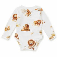 Snuggle Hunny Long Sleeve Organic Bodysuit - Lion