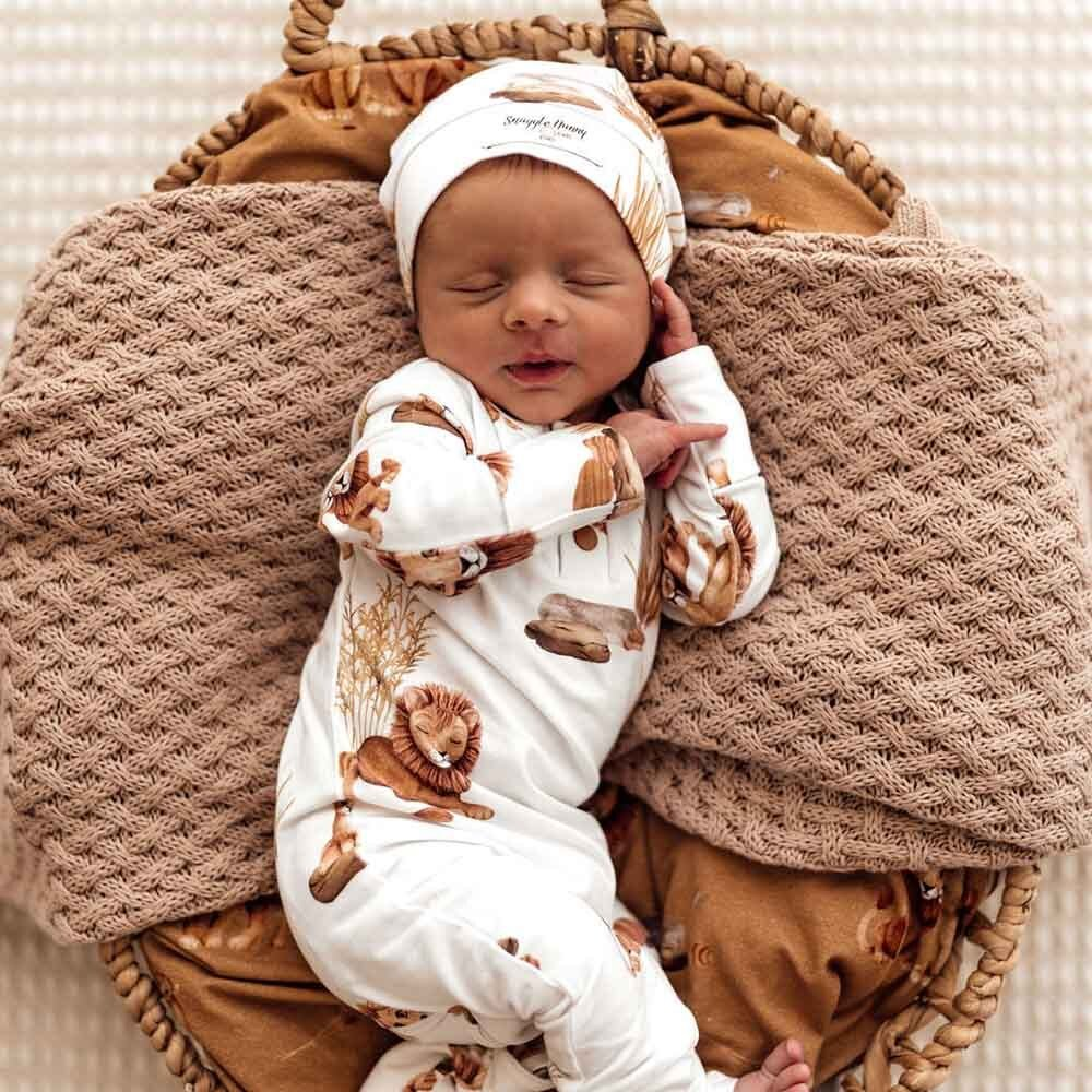 Snuggle Hunny Jersey Organic Knotted Beanie | Lion