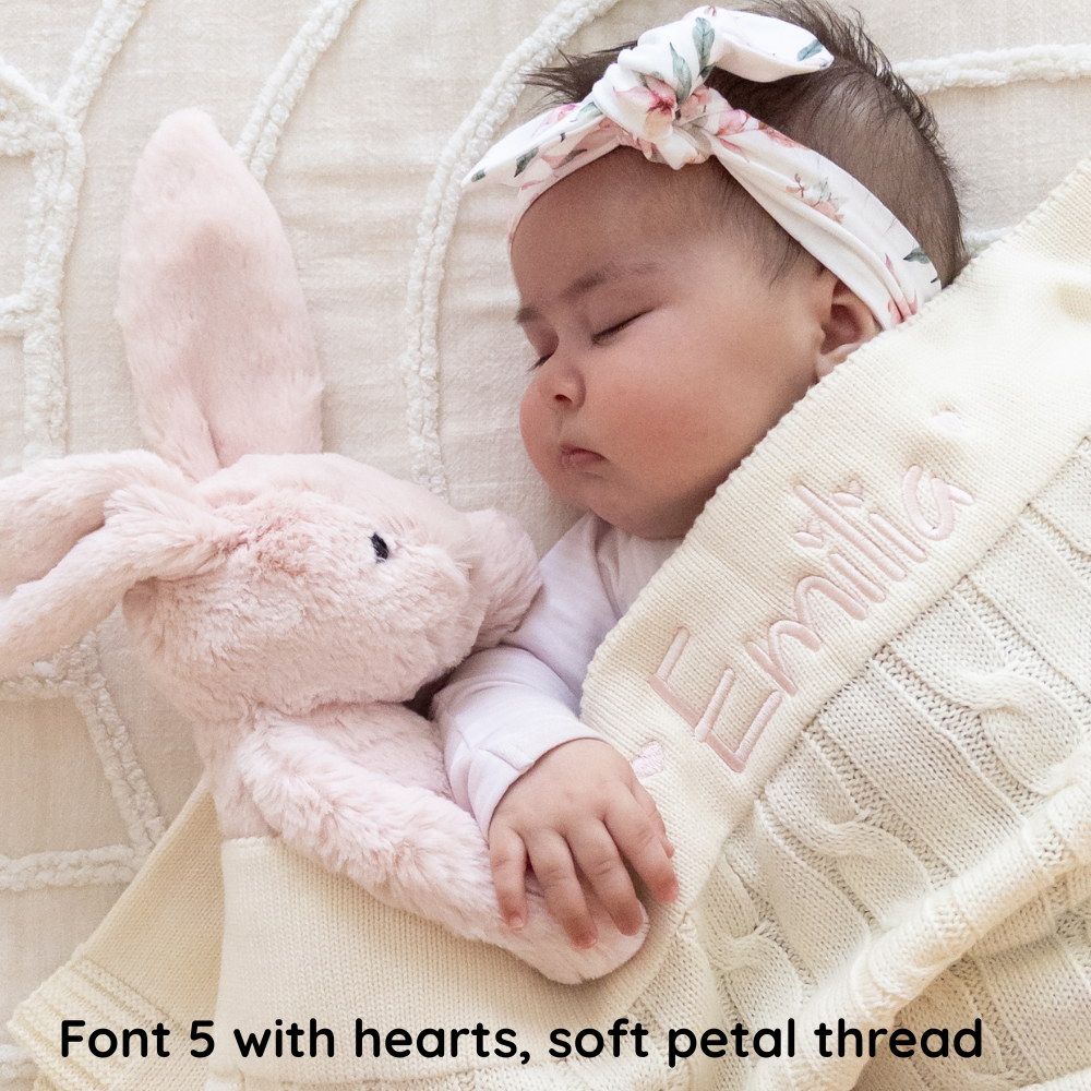 Personalised Cable Knit Baby Blanket - Cream