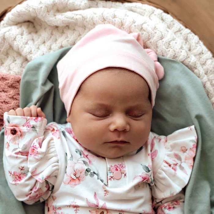 Snuggle Hunny Jersey Organic Knotted Beanie | Baby Pink