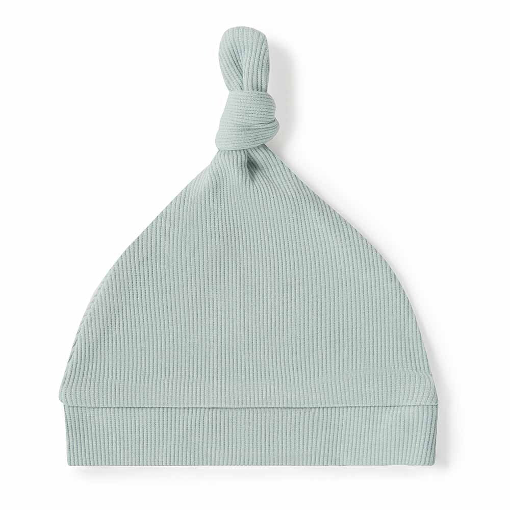 Snuggle Hunny Ribbed Organic Knotted Beanie | Sage