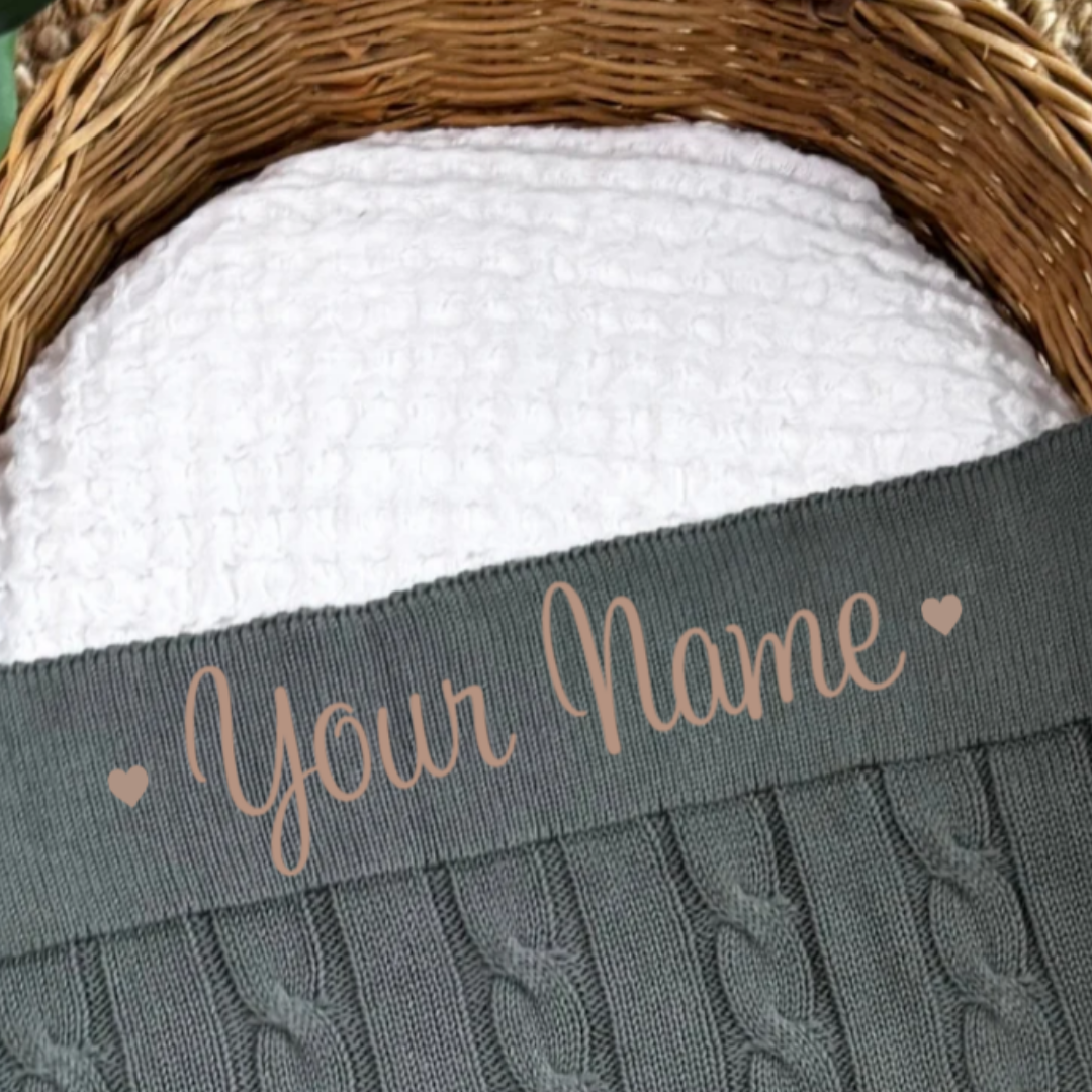 Personalised Baby Blanket - Forest Cable Knit