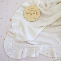 Snuggle Hunny Personalised Ruffle Knit Baby Blanket - White