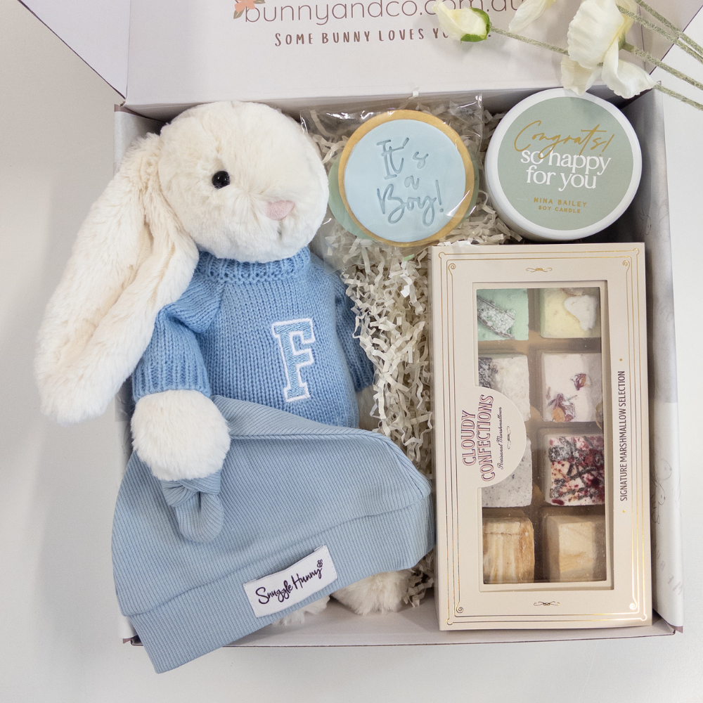 Mum & Bub Jellycat Bunny & Blue Jumper Gift Set