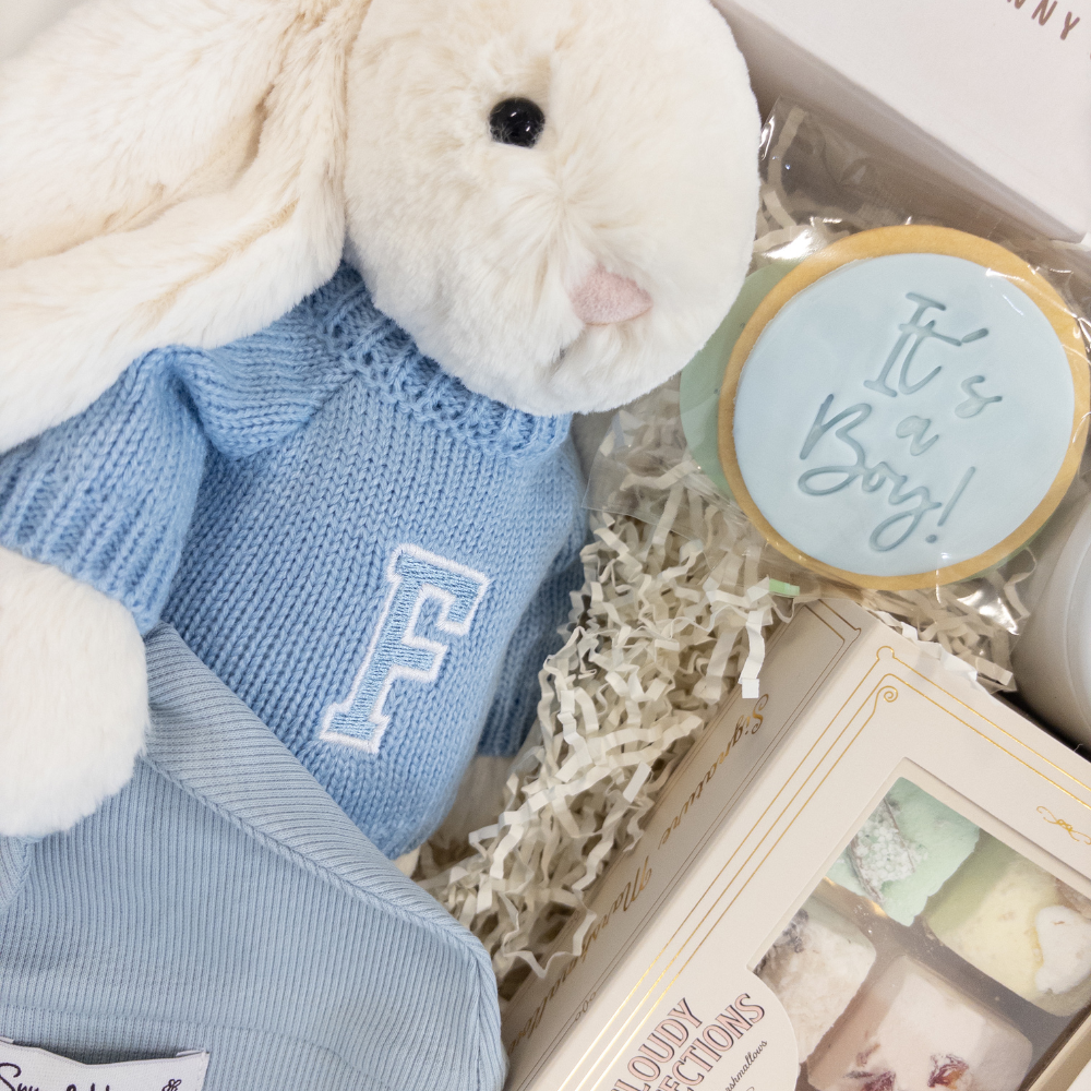 Mum & Bub Jellycat Bunny & Blue Jumper Gift Set