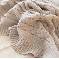 Personalised Cable Knit Baby Blanket - Stone