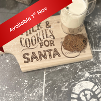 Santa Milk & Cookies Serving Board
