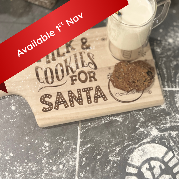 Santa Milk & Cookies Serving Board