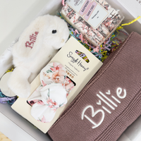Personalised Bunny & Blanket Gift Hamper - Plum
