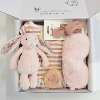 Personalised Small Blush Blossom Jellycat Bunny Hamper