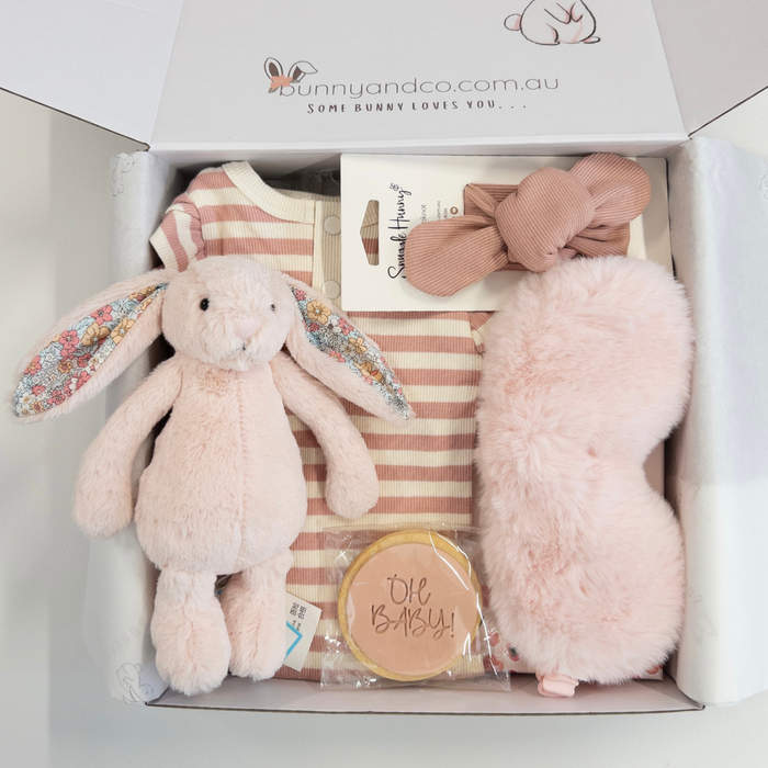 Personalised Small Blush Blossom Jellycat Bunny Hamper (NEW!)