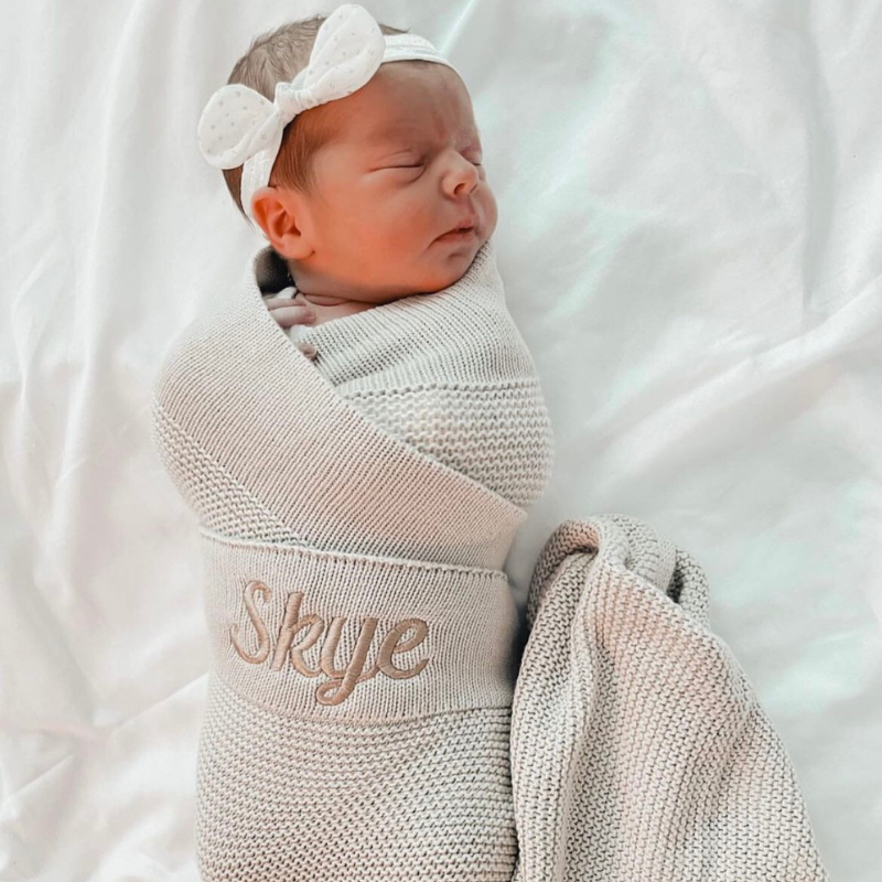 Personalised store newborn blanket