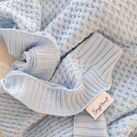 Snuggle Hunny - Personalised Knit Blanket | Baby Blue