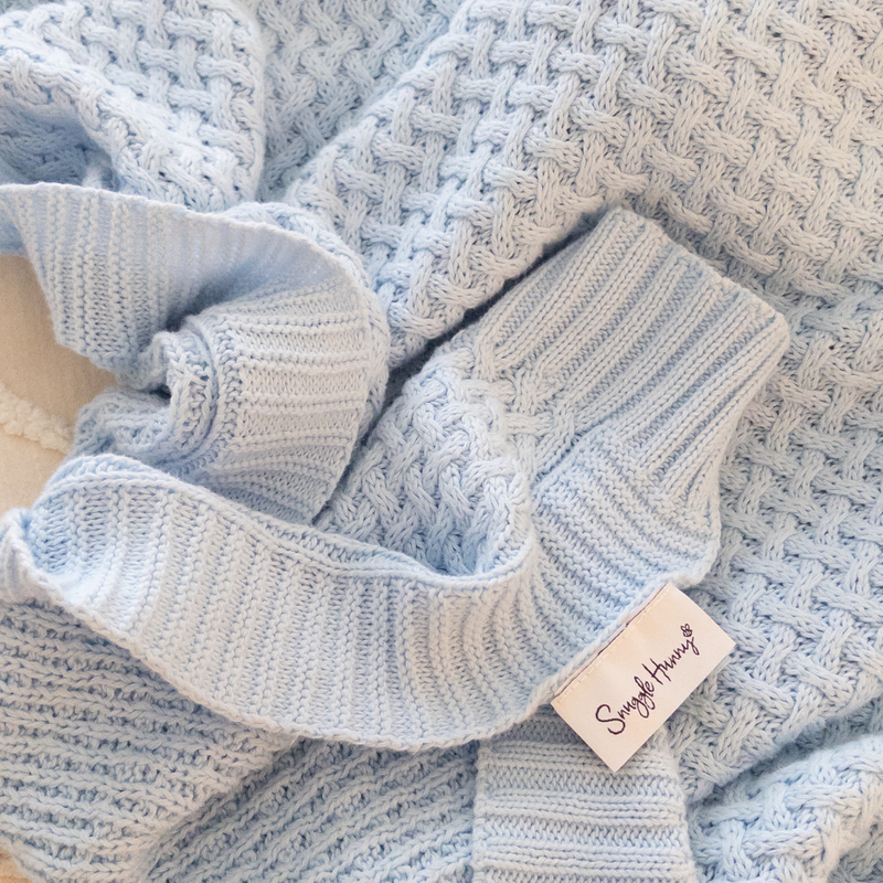 Snuggle Hunny Personalised Baby Blanket | Baby Blue