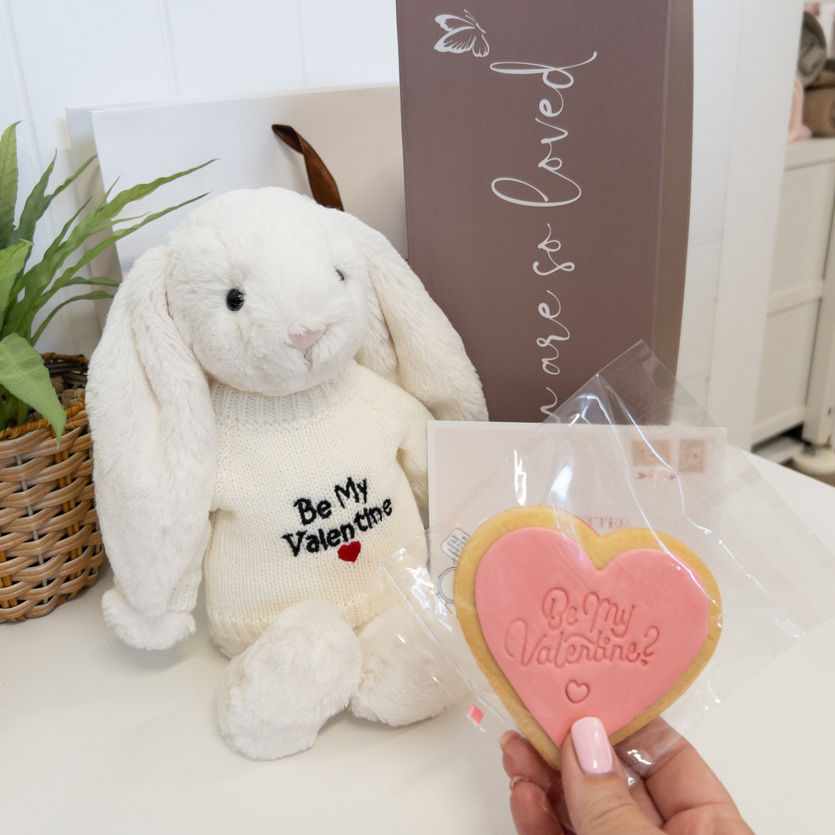 Valentines Day Gift - Be My Valentine Jellycat Bunny Hamper