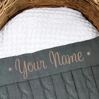 Personalised Baby Blanket - Forest Cable Knit