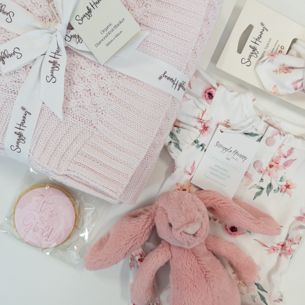 Personalised Small Petal Jellycat Bunny & Snuggle Hunny Gift Hamper (NEW!)