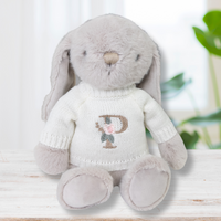 Personalised Christmas Bunny Jumpers - Red & Cream (MEDIUM)