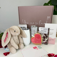 Valentines Day Gift - Personalised Small Beige Jellycat Bunny Hamper