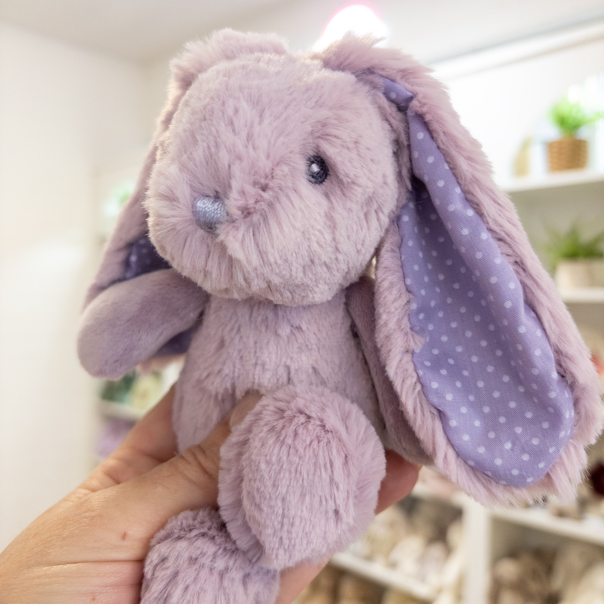 Personalised Tiny Spotty Bunnies 17cm - Lavender