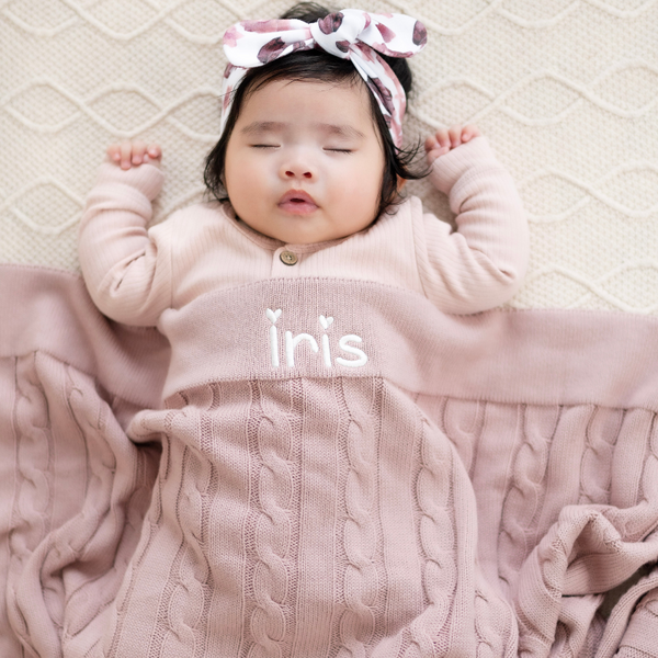 Personalised pink best sale baby blankets