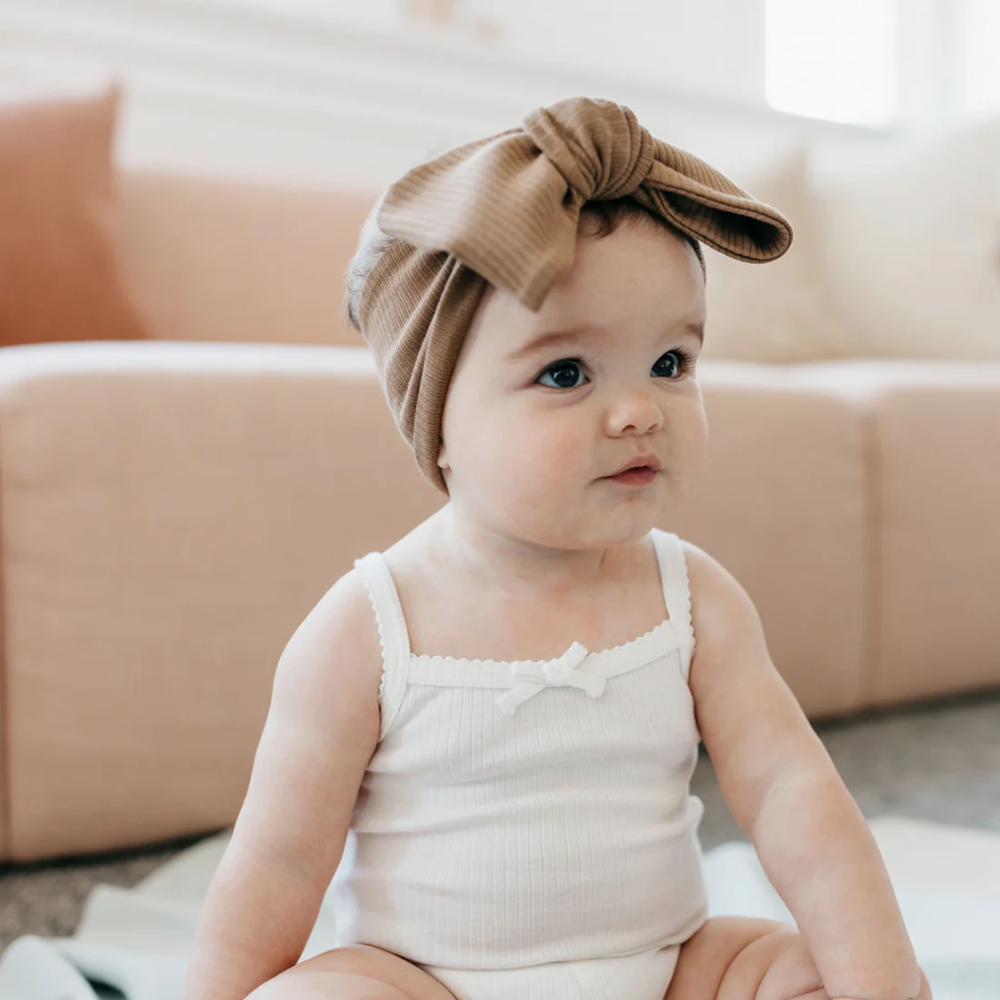 Jamie Kay Organic Cotton Modal Headband | Creme Caramel | Baby