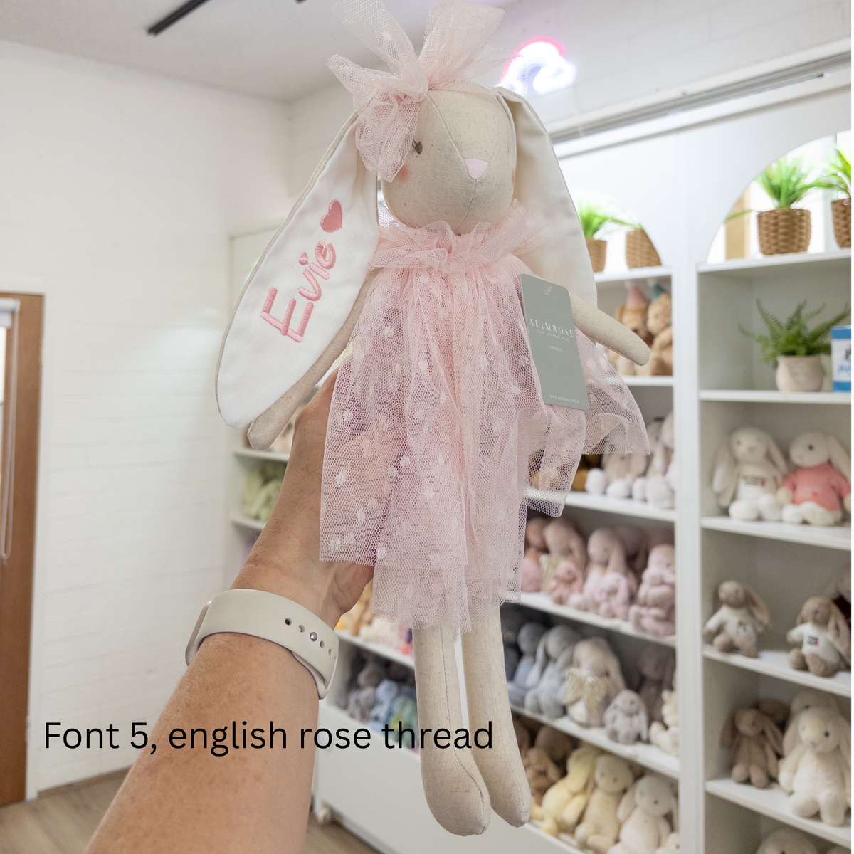 Personalised Alimrose Baby Bea Bunny - Pink