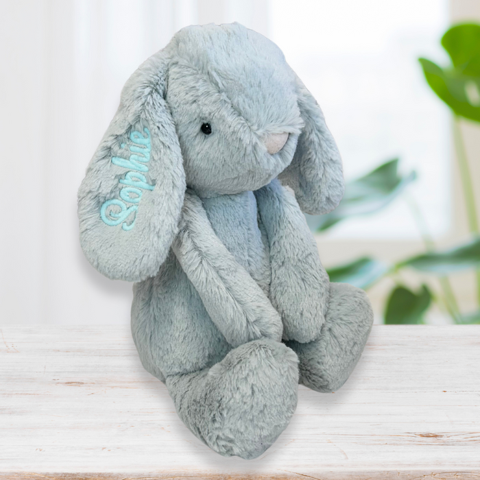 Personalised Jamie Kay Snuggle Bunnies - Penelope the Bunny 30cm - Sky