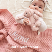 Snuggle Hunny - Personalised Knit Blanket | Rosa