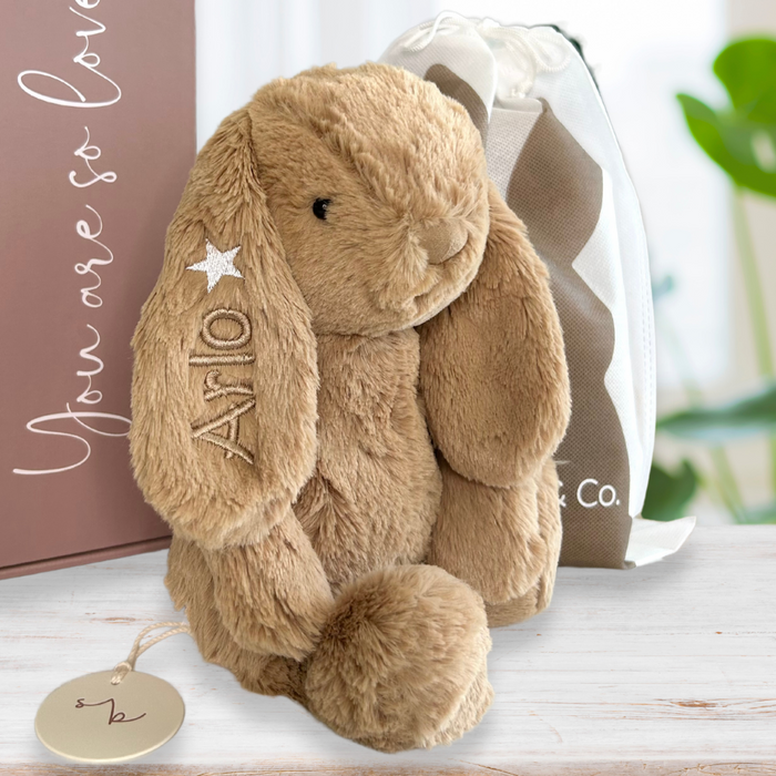 Personalised Jamie Kay Snuggle Bunnies - Penelope the Bunny 30cm - Caramel