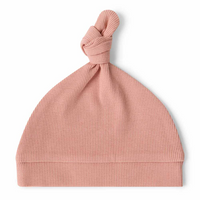 Snuggle Hunny Ribbed Organic Knotted Beanie | Rose