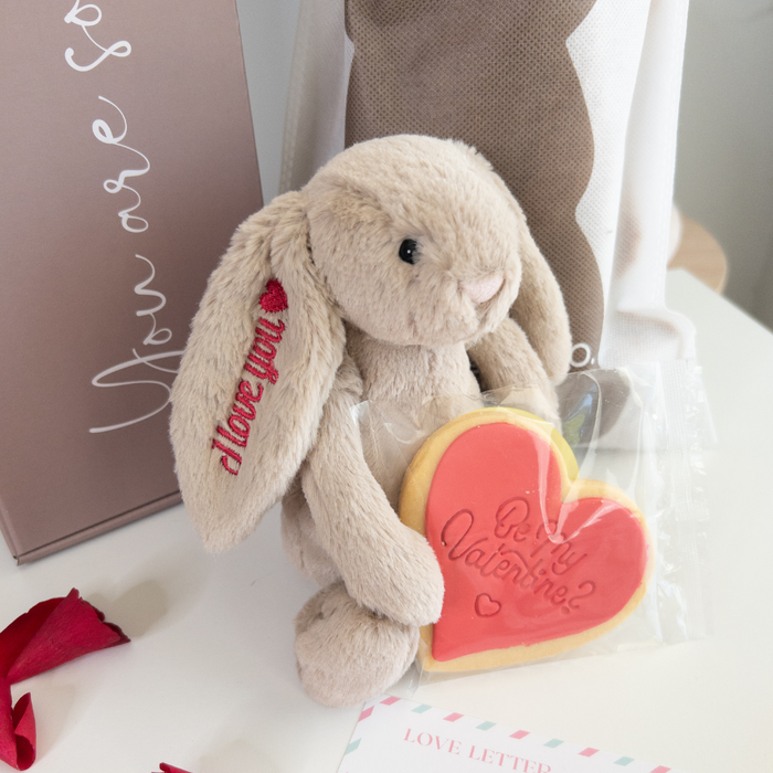 Valentines Day Gift - Personalised Beige Jellycat Bunny (SMALL)