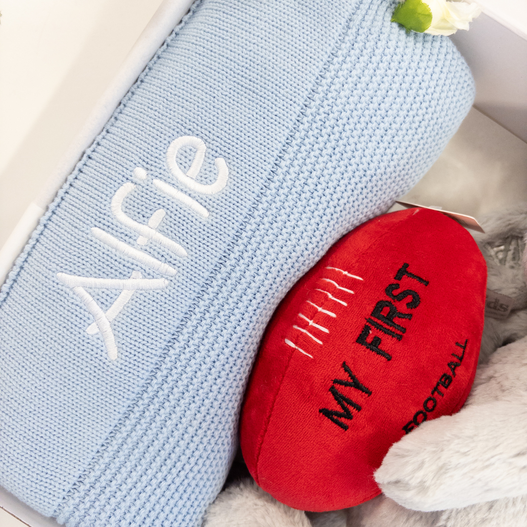 Personalised Bunny, Blanket & First Football Gift Hamper