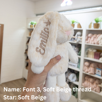 Personalised Newborn Gift Hamper - Small Cream Frankie Bunny & Beige Blanket