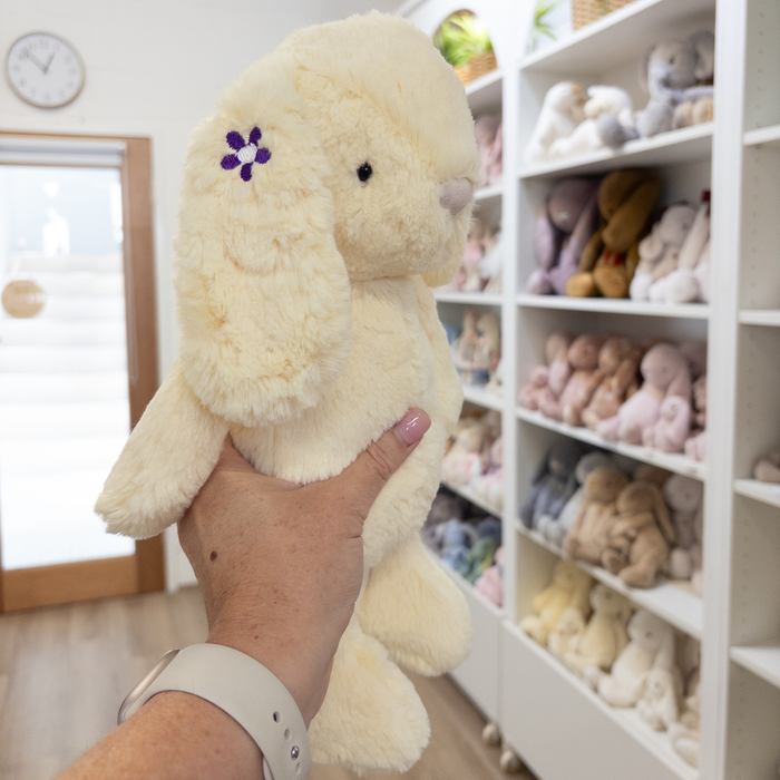 Pre-Stitched Purple Flower Bunny - Anise Snuggle Bunnies