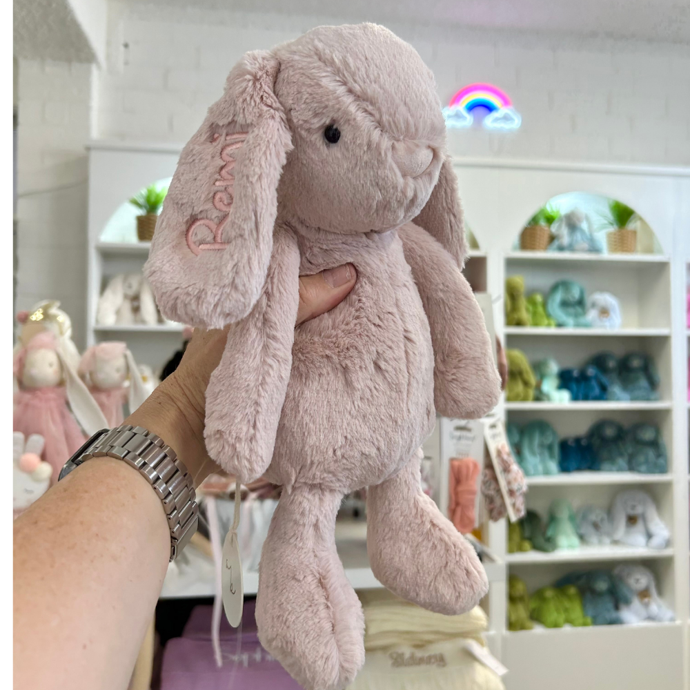 Personalised Jamie Kay Snuggle Bunnies - Penelope the Bunny Blush 30cm