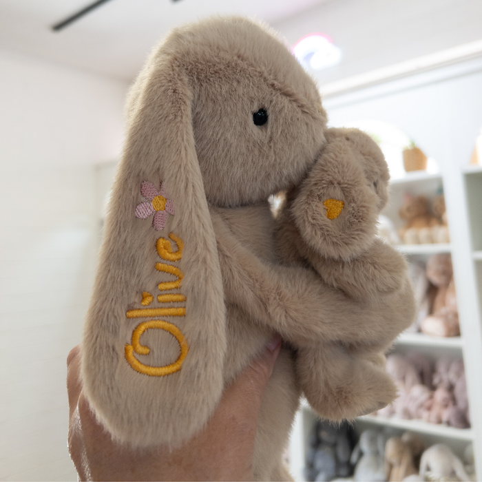 Personalised Snuggle Bunnies - Frankie the Hugging Bunny - Caramel