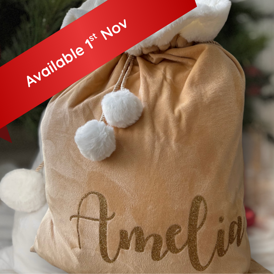 Personalised Christmas Santa Sack - Champagne