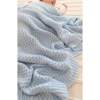 Snuggle Hunny - Personalised Knit Blanket | Baby Blue