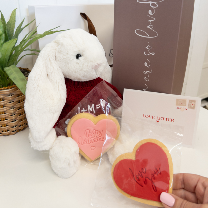 Valentines Day Gift - Jellycat Bunny & Custom Jumper Hamper