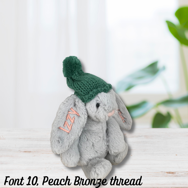Personalised Birth Announcement Set - Silver Toasty Jellycat Bunny & Olive Blanket