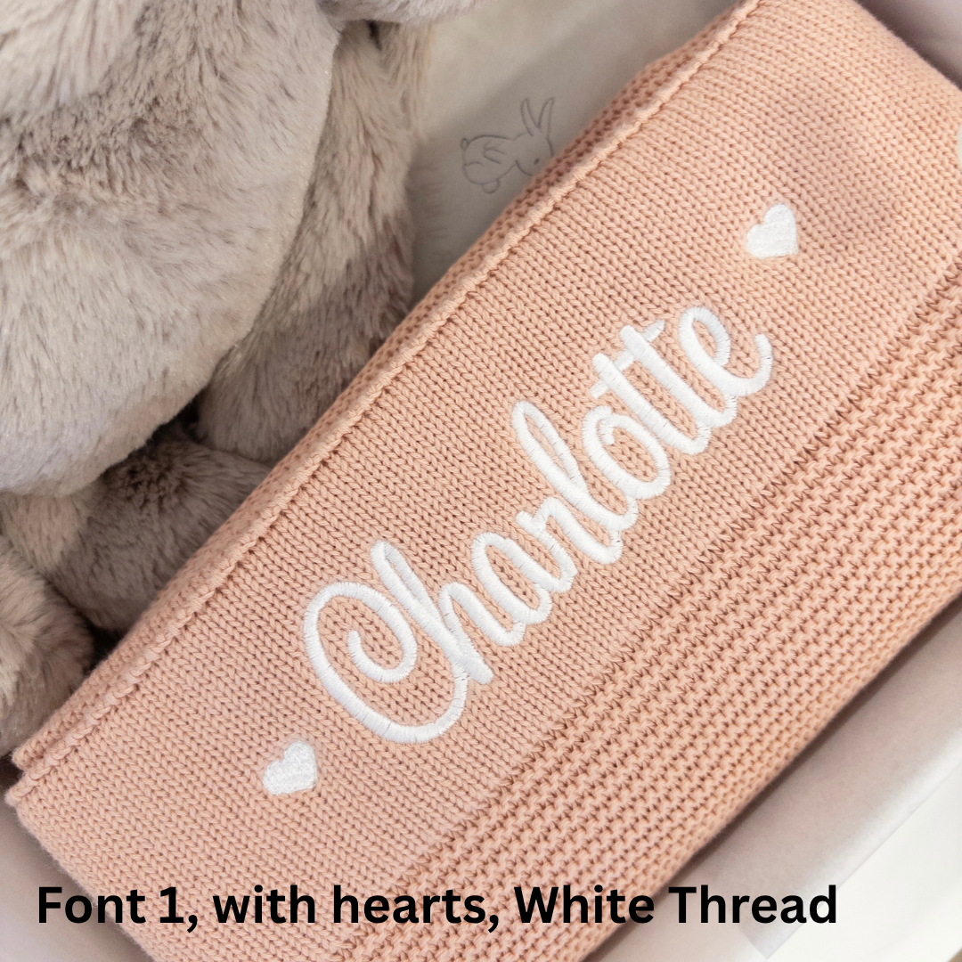 Personalised Bunny & Blanket Gift Hamper - Beige & Pink