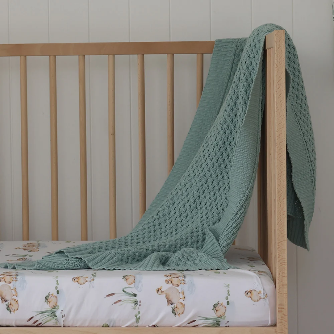 Snuggle Hunny Personalised Baby Blanket - Sage/Mint