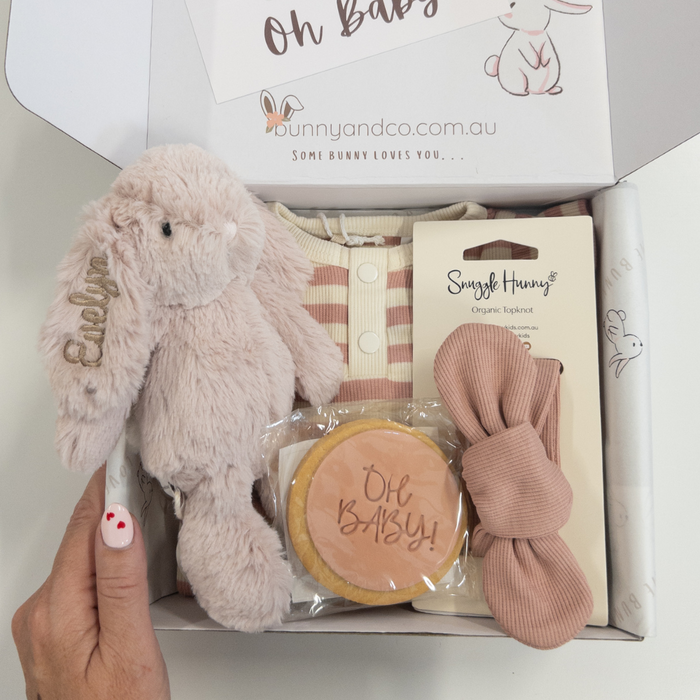 Personalised Small Jamie Kay Snuggle Bunny Gift Set - Blush